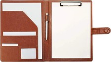 Faux Leather Clipboard Folder Padfolio A4 8.5 x 11 Writing Portfolio For Office