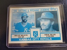 Willie Wilson Vida Blue George Brett 1983 TOPPS BLUE BLACK & WHITE TEST PROOF