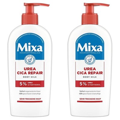 MIXA Urea Cica Repair Body Milk Bodylotion Körpermilch mit Panthenol 2x 250ml
