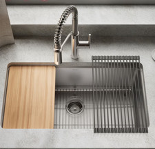 Kohler Provo 33" Workstation Kitchen Sink Kit 35963-1PC-NA Stainless NEW