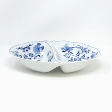 Vtg Blue Danube  11” Divided Bowl Serving Dish Rectangle Mark