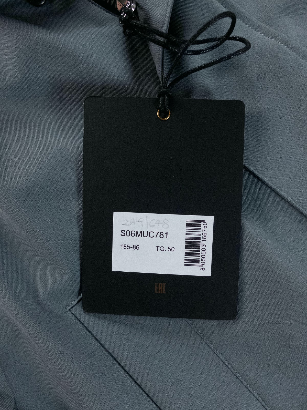Authentic Montecore Italy Gray Nylon Hooded Jacket, Size L image 5