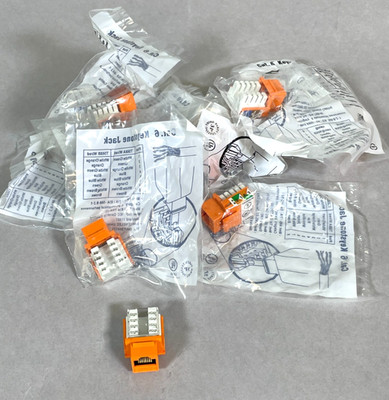 CAT6 Keystone Jack 8P8C 110 Punchdown RJ45 Ethernet Plug Orange LOT of 10