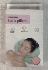 Women s Pink Inflatable Vinyl Bath Pillow w/Terry Cloth Covering W/Suction Cups