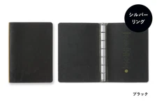 PLOTTER 5001 Pueblo Leather Binder Mini 6-Ring Planner Cover Black NEW JAPAN