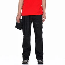 Konus Men's Cargo Pants with Removable Pocket in Black