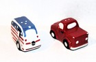RED Pickup TRUCK with PATRIOTIC Camper SALT and PEPPER SHAKERS Set — photo 5