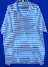 Peter Millar Summer Comfort Men  s XL Polo Shirt Striped Performance Golf Blue