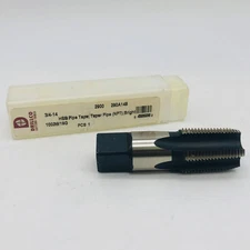 Drillco 290A148 Pipe Tap 2900 3/4-14 Taper Pipe NPT HSS Bright and Black Finish