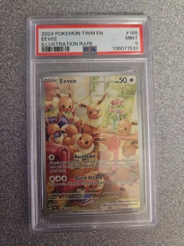 Eevee 188/167 Illustration Rare PSA 9 Pokémon TCG SV06 Twilight Masquerade