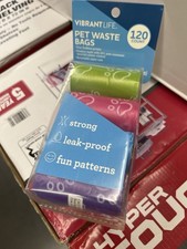 Vibrant Life Leak-Proof Strong Pet Waste Bags 120 Count Fun Patterns