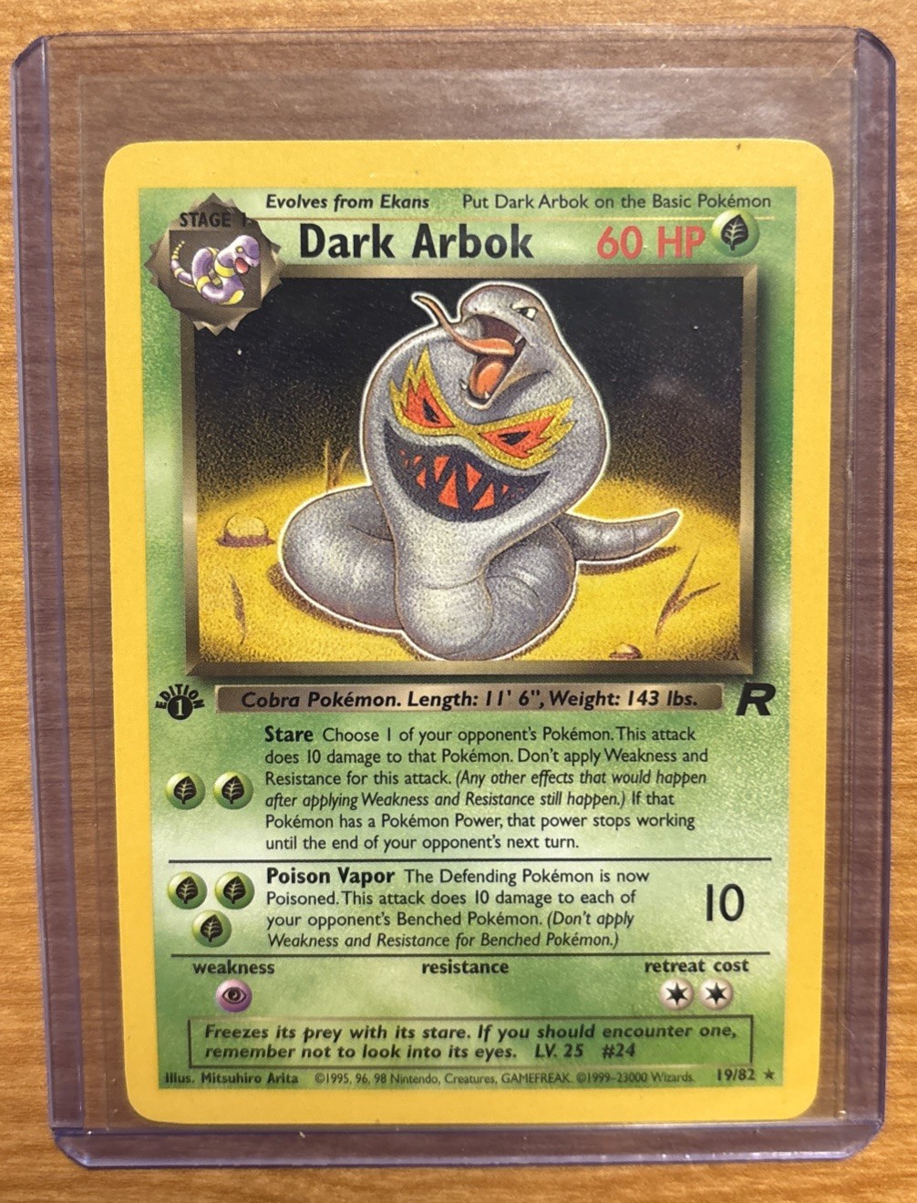 Pokemon Cards: Team Rocket 1st Edition Rare: Dark Arbok 19/82 NM NP