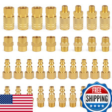 Milosline 1/4" Air Coupling Set Brass Quick Connect Adapters 36pcs, Industrial