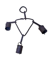 Dinner School Bell Chimes Rustic Farmhouse Decor Antique 10x8" Metal OOAK Rare H