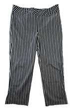 Ann Taylor Loft Black  White Checked Trouser Mid Rise Curvy Skinny Size 8