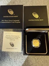 2017-W $5 Boys Town Commemorative Gold Coin GEM B.U, OGP w/COA