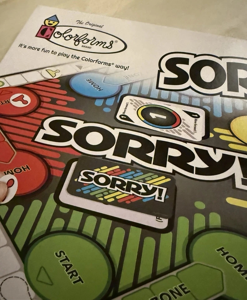 NEW Colorforms Sorry! Board Game Hasbro Ages 6+ 2-4 Players Peachtree Playthings - Image 2 of 4