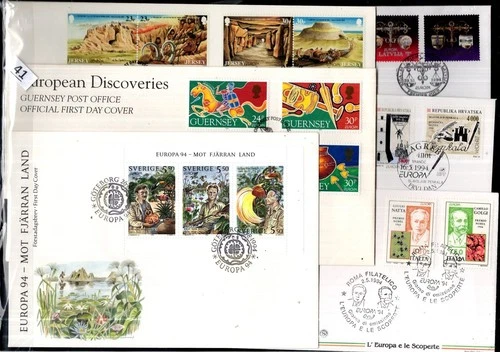 / CROATIA, GUERNSEY, SWEDEN, JERSEY 1994 - 6 FDC - SPACE, HISTORY, ART