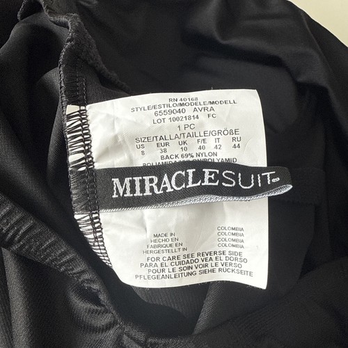 Nuevo traje de baño Miraclesuit Rock sólido Avra de una pieza con aros negro talla 8 EE. UU. - Imagen 9 de 9