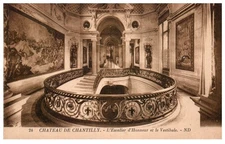 Vintage  Postcard Chateau de Chantilly Honor Staircase Interior France ND