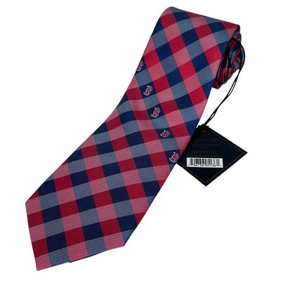 Eagles Wings MLB Boston Red Sox Woven Checkered Polyester Tie.