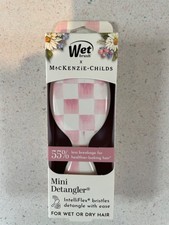 MacKenzie Childs x Wet Brush Target Mini Detangler pink/white check