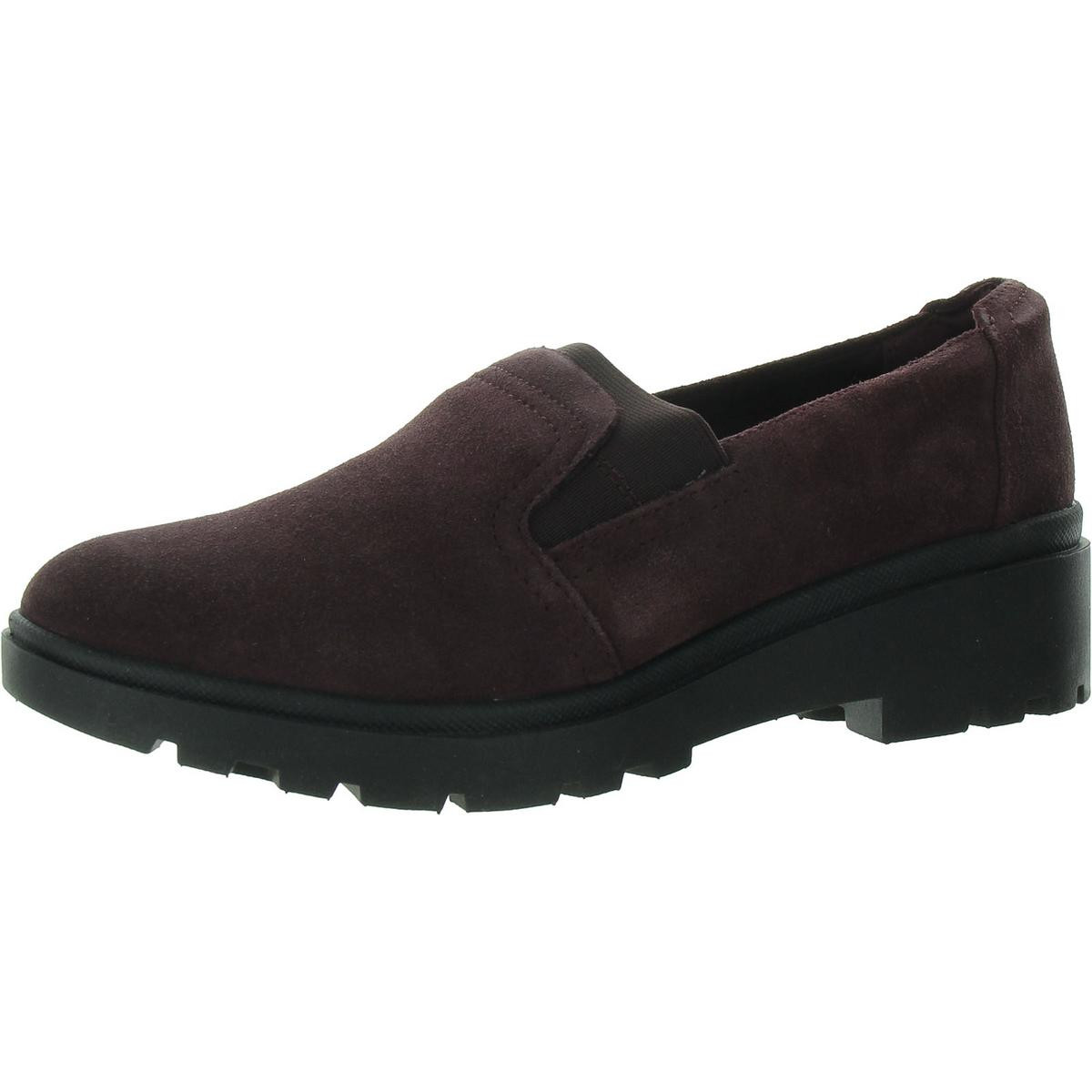 Женские красные замшевые мокасины-слипоны Clarks с миндалевидным носком 7 Medium BM BHFO 3672 3890₽