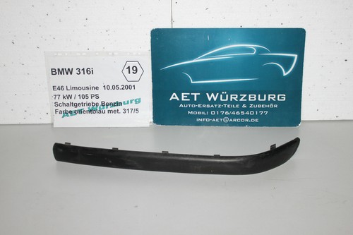 Zierleiste Stossstange 8195289 schwarz vorne links Stossle * BMW 3er E46 * INT19