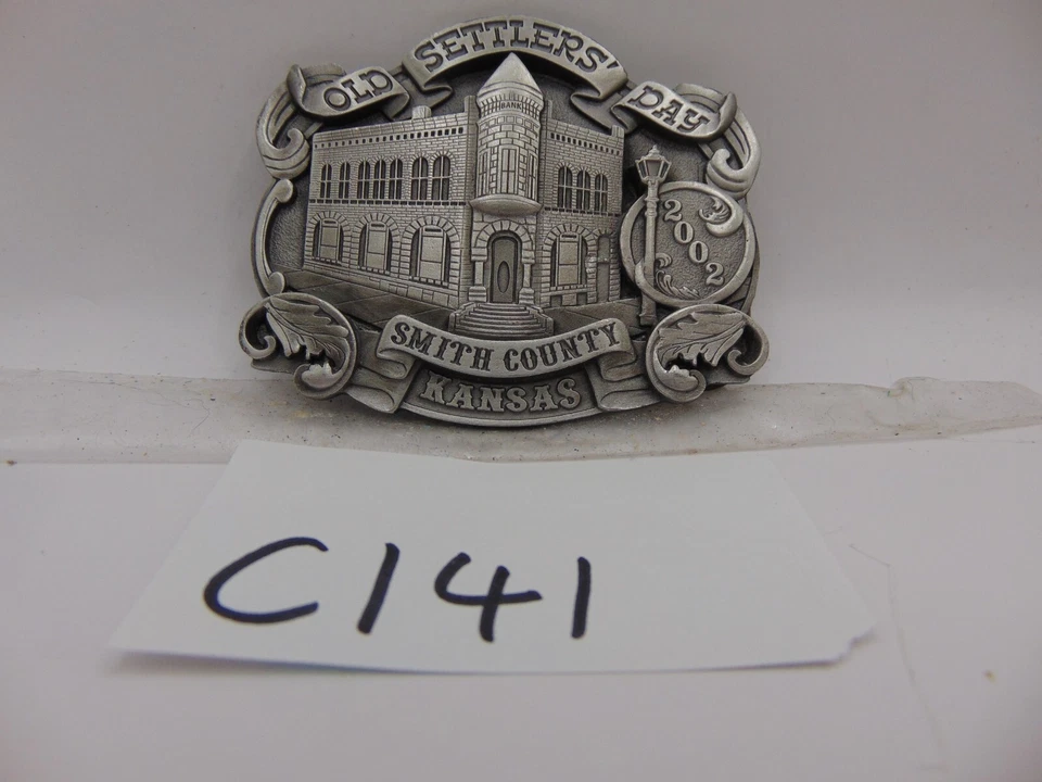 Пряжка на ремень Old Settlers Day Smith County KS 2002 Center of 48 States Stone Mark - Изображение 2 из 4