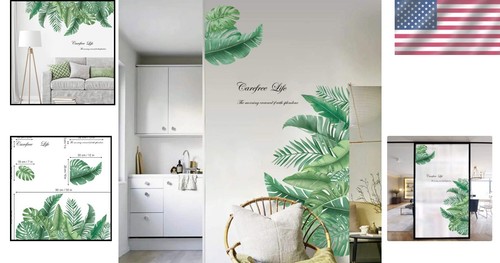 Vibrant Green Leaf Wall Decals - Easy Apply Decor for Bedrooms and Living Rooms - Picture 2 of 7