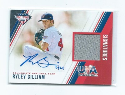 2018 Panini USA Stars & Stripes-Ryley Gilliam Auto/Jersey /199-New York Mets