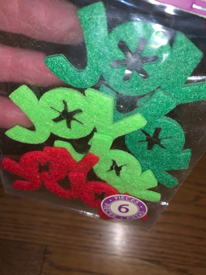 尺寸针毡装饰红色绿色欢乐圣诞节 6 件 — 第 2/4 张图片