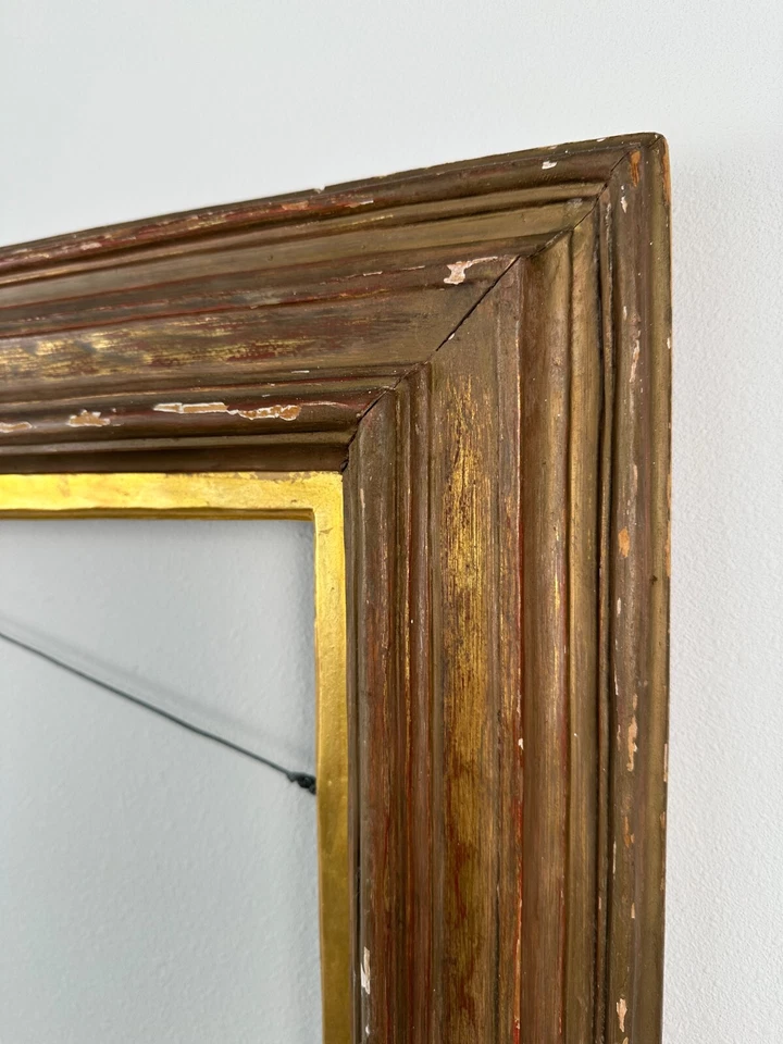 Artes y manualidades antiguas aprox. Marco de fotos modernista dorado 1920 28 x 36 pulgadas Foto 3 de 4