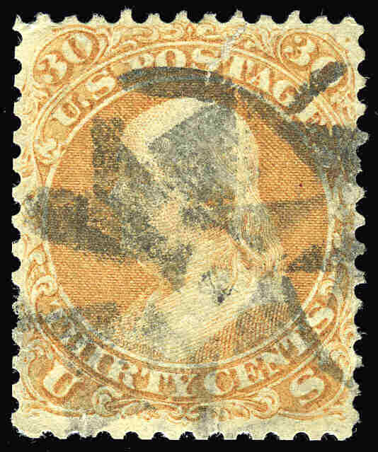 US # 71 30¢ Franklin, F-VF Used, faulty, 5 mm. tear | eBay