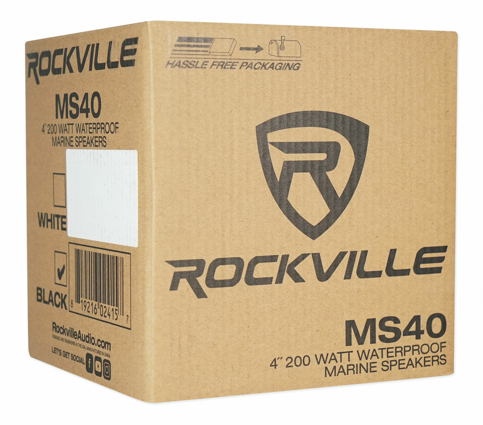 6 Rockville MS40B Black - 4 компактные и мощные акустические системы для морских судов мощностью 200 Вт