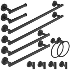Bath Hardware Set with Towel Ring Toilet Paper Holder Towel Hook Towel Bar 12PCS