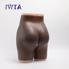 Silicone Buttock Thicken Pants Open Pants Suntan S Size Underpants