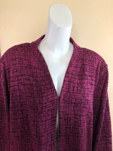 Ming Wang Sz 3X Rich Pink Purple Black Acrylic Art-to-Wear Lux Jacket Blazer - Picture 7 of 8