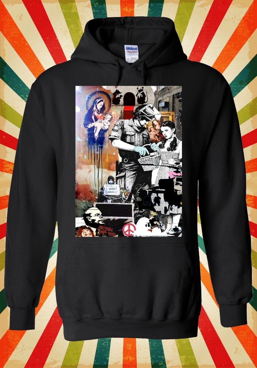 Banksy se ripeti una bugia abbastanza spesso diventa politica piena zip felpa con cappuccio - Italia