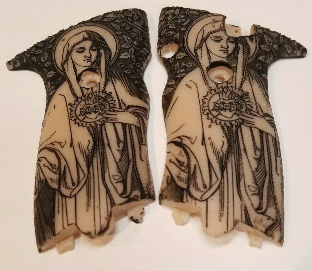 Hi Point JCP-40 JHP-45 pistol grips engraved virgin Mary antique