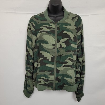 Camo Bomber Jacket In Army Green 