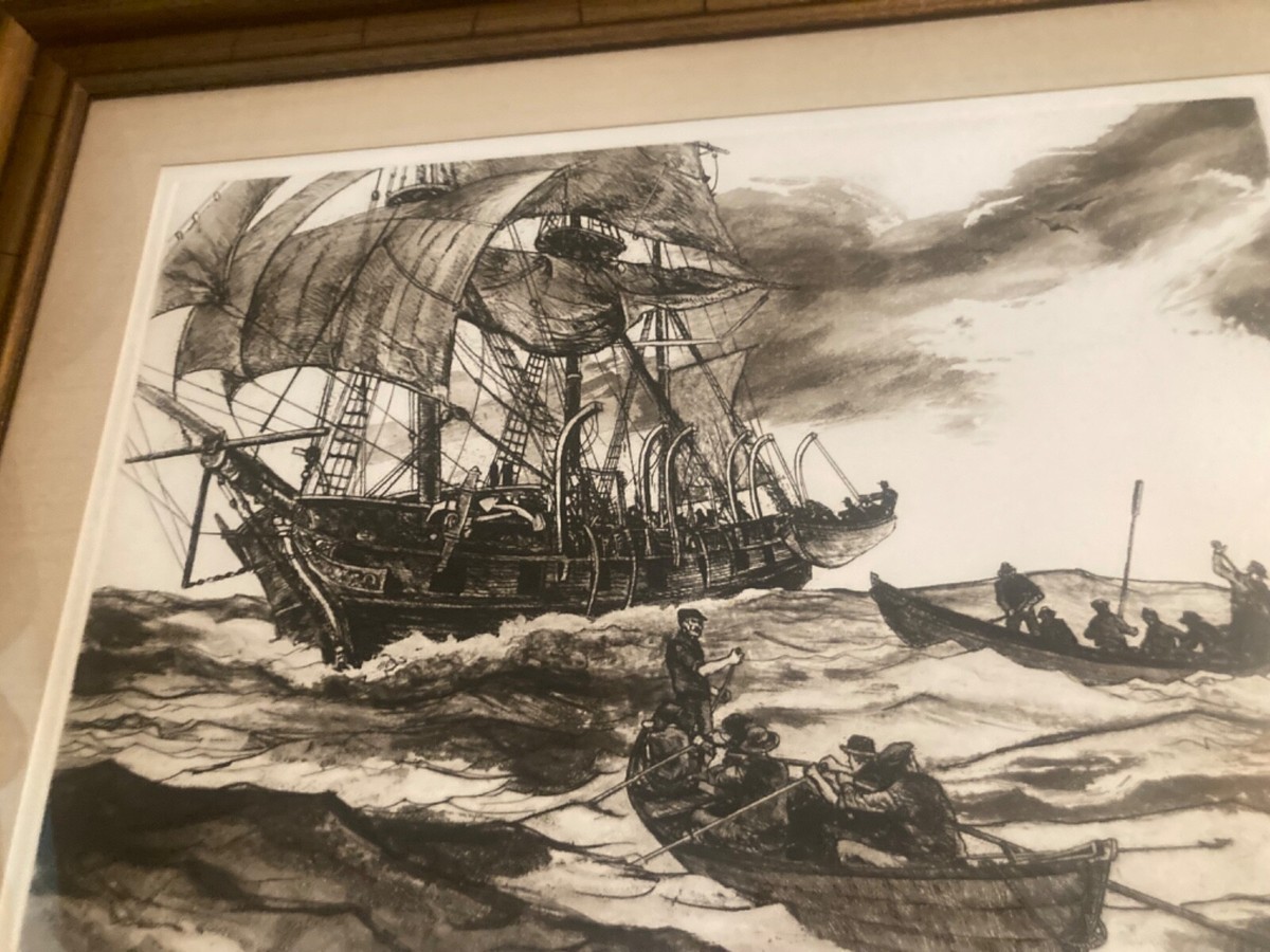 Jack Coughlin(1932-)Artist, CT, 1977 Etching “Boats Away Jack Coughlin(1932-)Artist, CT, 1977 Etching “Boats Away