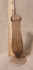 Vintage Smokey Brown Bud Vase, Fluted edge, 7" tall — photo 8