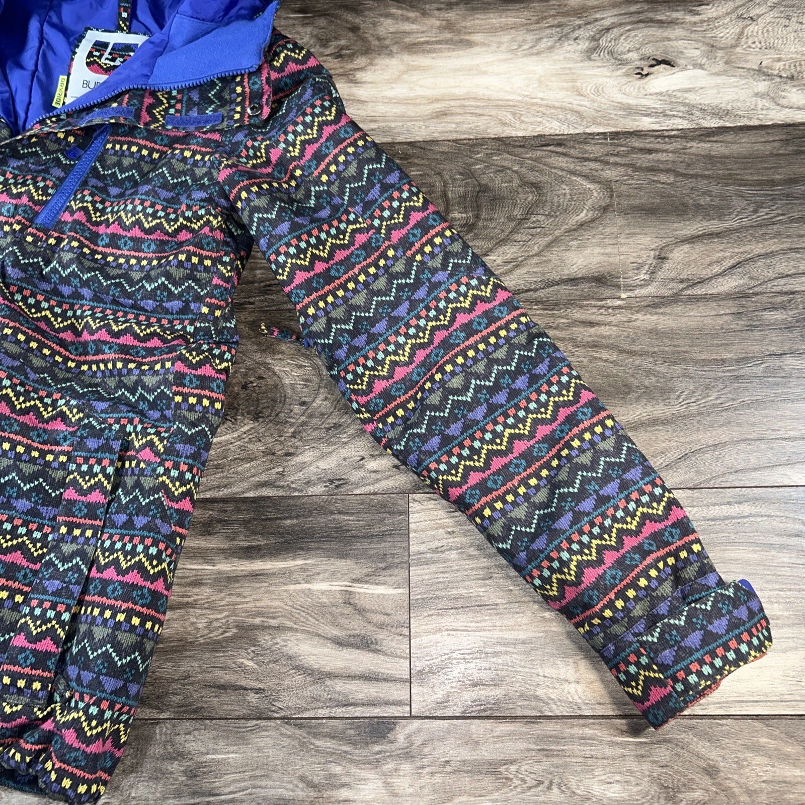burton hooded dryride ski snowboard winter coat aztec southwest jacket