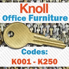 Knoll Office Furniture Replacement Key Cut to Code K001 - K250