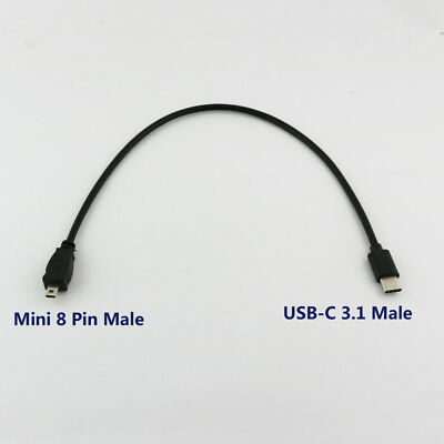 USB Type-C 3.1 Male to MINI 8 PIN Male USB 2.0 OTG Cable For Nikon Camera 30cm