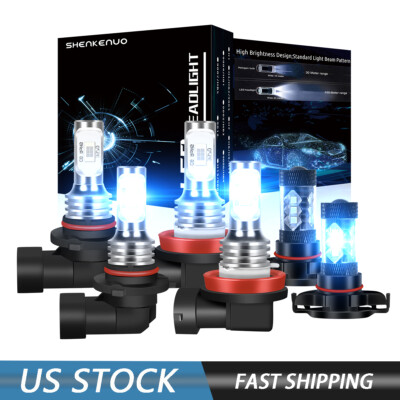 Ice Blue LED Headlight + Fog Light Bulbs For Chevy Silverado 1500 2500 2007-2015