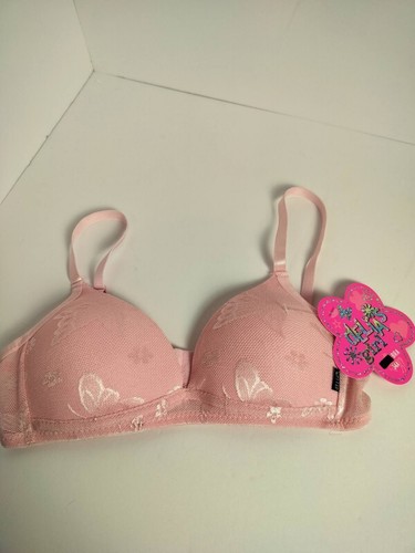 Delia's XOXO Mädchen 34A BH ohne Bügel Rosa Spitze Blumen Logo Design