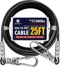 Tie Out Cable For Dogs Up To 300lbs, 25ft Extra Strong 1000lbs Break Strength
