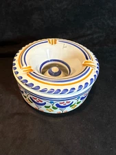 Hand Painted Porcelain Ceramic Two Piece Moroccan Ashtray